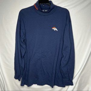Denver Broncos T Shirt Mens Large Blue NFL Team Apparel Long Sleeve Football Tee